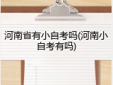 河南省有小自考吗(河南小自考有吗)