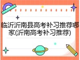 临沂沂南县高考补习推荐哪家(沂南高考补习推荐)