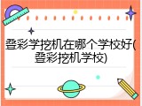 叠彩学挖机在哪个学校好(叠彩挖机学校)