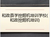 和政县学挖掘机培训学校(和政挖掘机培训)