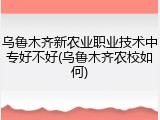 乌鲁木齐新农业职业技术中专好不好(乌鲁木齐农校如何)