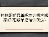桂林阳朔县单招培训机构哪家好(阳朔单招培训优选)