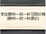 枣庄滕州一对一补习班价格(滕州一对一补课价)