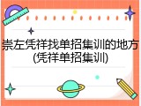 崇左凭祥找单招集训的地方(凭祥单招集训)