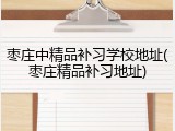 枣庄中精品补习学校地址(枣庄精品补习地址)