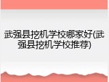 武强县挖机学校哪家好(武强县挖机学校推荐)