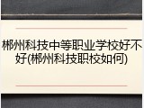 郴州科技中等职业学校好不好(郴州科技职校如何)