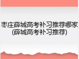 枣庄薛城高考补习推荐哪家(薛城高考补习推荐)