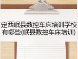 定西岷县数控车床培训学校有哪些(岷县数控车床培训)