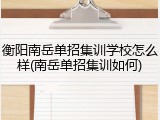 衡阳南岳单招集训学校怎么样(南岳单招集训如何)