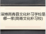 淄博高青县文化补习学校是哪一家(高青文化补习校)