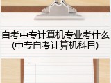 自考中专计算机专业考什么(中专自考计算机科目)