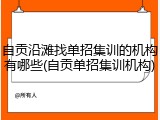 自贡沿滩找单招集训的机构有哪些(自贡单招集训机构)