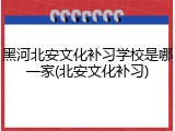 黑河北安文化补习学校是哪一家(北安文化补习)