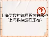 上海学数控编程职校有哪些(上海数控编程职校)