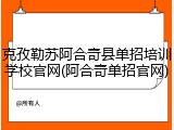 克孜勒苏阿合奇县单招培训学校官网(阿合奇单招官网)
