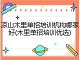 凉山木里单招培训机构哪家好(木里单招培训优选)