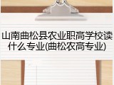 山南曲松县农业职高学校读什么专业(曲松农高专业)