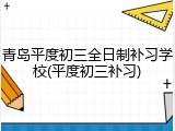 青岛平度初三全日制补习学校(平度初三补习)