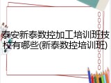 泰安新泰数控加工培训班技校有哪些(新泰数控培训班)