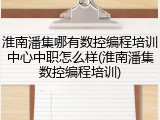 淮南潘集哪有数控编程培训中心中职怎么样(淮南潘集数控编程培训)