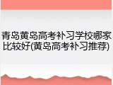 青岛黄岛高考补习学校哪家比较好(黄岛高考补习推荐)