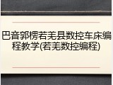 巴音郭楞若羌县数控车床编程教学(若羌数控编程)