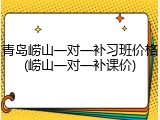 青岛崂山一对一补习班价格(崂山一对一补课价)