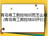 青岛青工数控培训班怎么样(青岛青工数控培训评价)