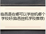 临邑县在哪可以学挖机哪个学校好(临邑挖机学校推荐)