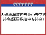 大理漾濞数控专业中专学校排名(漾濞数控中专排名)
