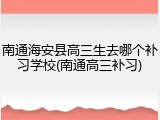 南通海安县高三生去哪个补习学校(南通高三补习)