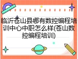 临沂苍山县哪有数控编程培训中心中职怎么样(苍山数控编程培训)