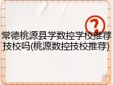 常德桃源县学数控学校推荐技校吗(桃源数控技校推荐)