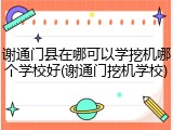 谢通门县在哪可以学挖机哪个学校好(谢通门挖机学校)