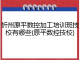 忻州原平数控加工培训班技校有哪些(原平数控技校)