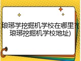 琅琊学挖掘机学校在哪里?(琅琊挖掘机学校地址)