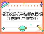 温江挖掘机学校哪家强(温江挖掘机学校推荐)