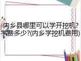 内乡县哪里可以学开挖机?学费多少?(内乡学挖机费用)