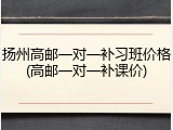 扬州高邮一对一补习班价格(高邮一对一补课价)