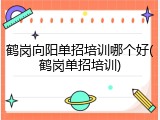 鹤岗向阳单招培训哪个好(鹤岗单招培训)