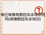 宿迁宿豫有数控车床培训班吗(宿豫数控车床培训)