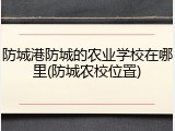 防城港防城的农业学校在哪里(防城农校位置)