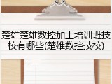 楚雄楚雄数控加工培训班技校有哪些(楚雄数控技校)