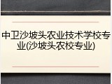 中卫沙坡头农业技术学校专业(沙坡头农校专业)