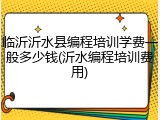 临沂沂水县编程培训学费一般多少钱(沂水编程培训费用)