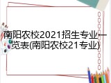 南阳农校2021招生专业一览表(南阳农校21专业)