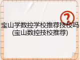 宝山学数控学校推荐技校吗(宝山数控技校推荐)