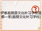 伊春嘉荫县文化补习学校是哪一家(嘉荫文化补习学校)