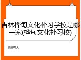 吉林桦甸文化补习学校是哪一家(桦甸文化补习校)